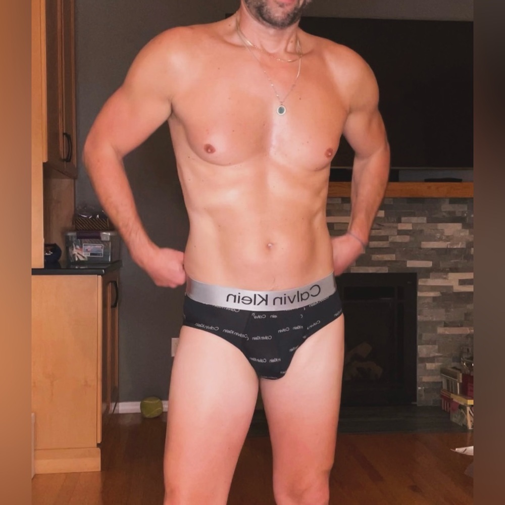 Calvin Klein | Brushed Microfiber Stretch Hip Brief in Black Logo Print (Small) - Picture 4 of 15